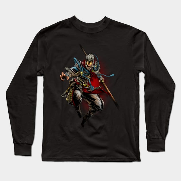 monkey king Long Sleeve T-Shirt by Chack Loon